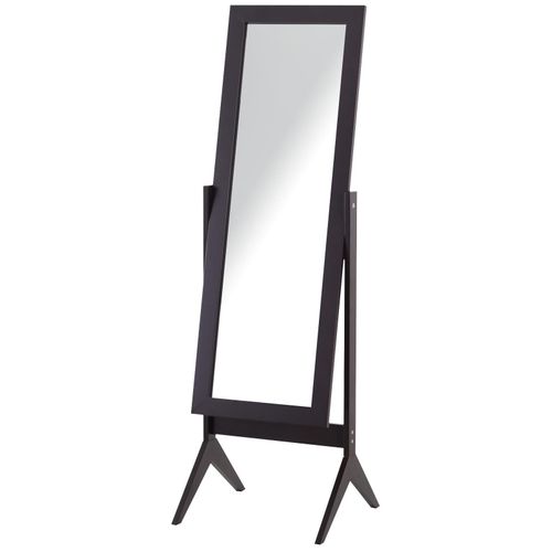 Miroir à pied inclinaison réglable dim. 47L x 46l x 148H cm MDF brun foncé