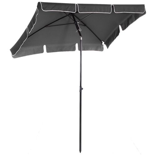 Parasol Rectangulaire Inclinable Alu Acier Polyester Haute Densit? Diam?Tre 2 M Gris