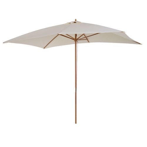 Parasol Droit Rectangulaire Bois Polyester Haute Densit? 2,95l X 2l X 2,55h M Cr?Me