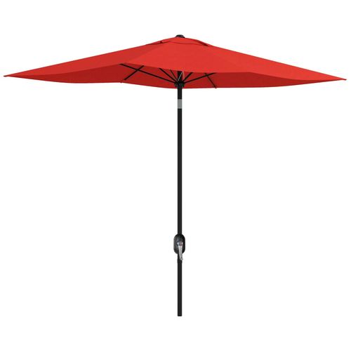 Parasol Rectangulaire Inclinable De Jardin Avec Manivelle Métal Polyester Haute Densité Anti Uv 50+ Rouge