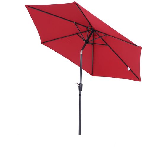 Parasol Inclinable De Jardin Balcon Terrasse Manivelle Toile Polyester Imperm?Abilis?E Haute Densit? 180 G/M? ?2,7 X 2,35h M Alu Rouge Vineux