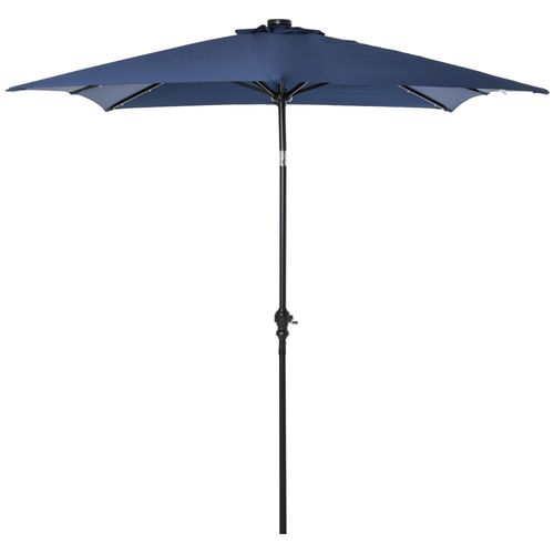 Parasol Lumineux Rectangulaire Inclinable Dim. 2,68l X 2,05l X 2,48h M Parasol Led Solaire M?Tal Polyester Haute Densit? Bleu