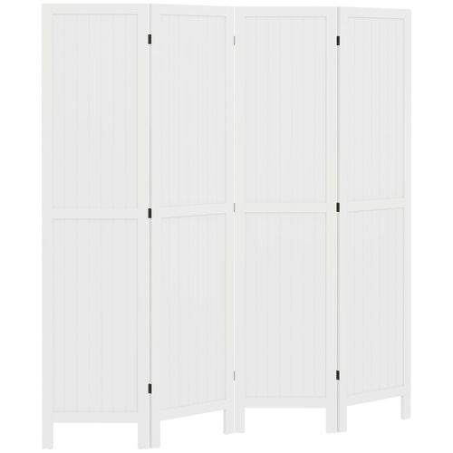 Paravent intérieur 4 panneaux style rustique chic bois blanc