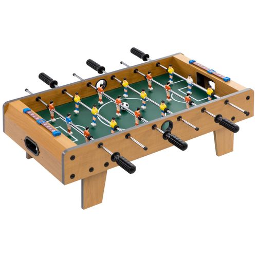 Table baby-foot enfant à partir de 6 ans 2 ballons 18 joueurs MDF vert aspect bois