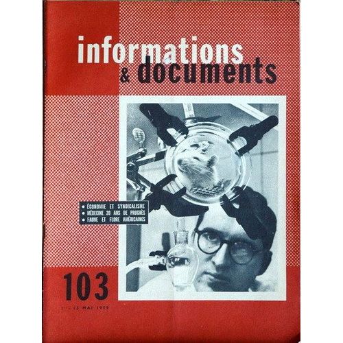 Informations Et Documents N° 103 Du 15/05/1959