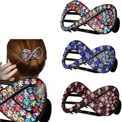 Shiba-Lot De 3 Pinces À Cheveux Fins Pour Femmes Et Filles - Antidérapantes Et Scintillantes - Pour Cheveux Épais - Grandes Épingl[2 
