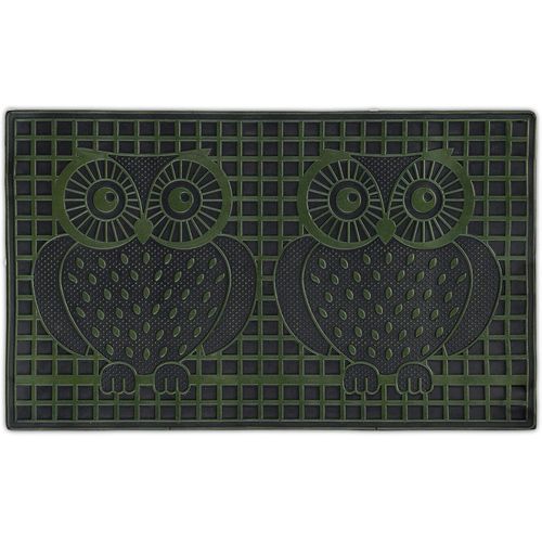 Shiba-Paillasson Caoutchouc, Tapis D¿Entrée Motif Chouettes, 75 X 45 Cm, Antidérapant, Intérieur, Extérieur, Vert[518]