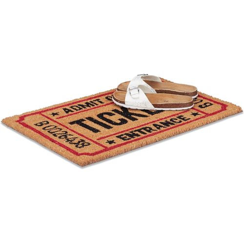Shiba-10021038 Fußmatte Aus Kokos, Rutschfest Paillasson Tickets D¿Entrée En Fibres De Coco, Pvc, Multicolore, 40x60x1,5 Cm[875]