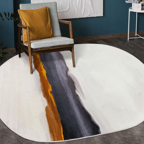 ERSHI-Area Rugs Tapis ovale pour salon, chambre à coucher, bureau et décoration d'intérieur Gris 306-05060 60 x 90 cm[11]