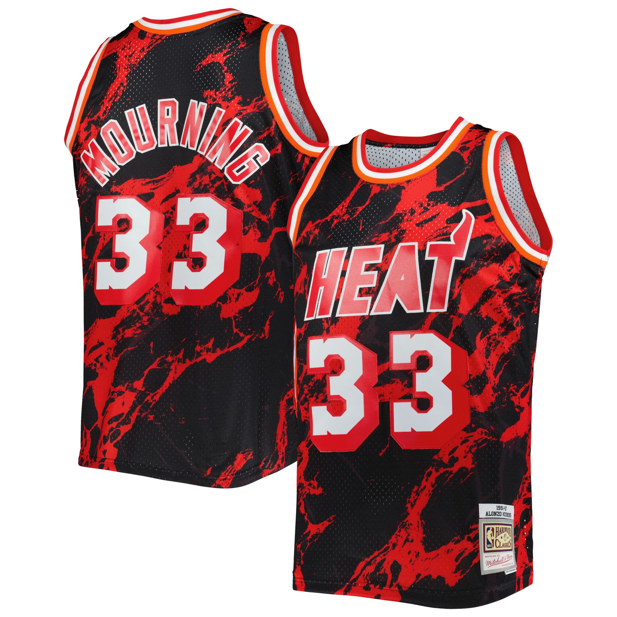 Maillot Swingman En Marbre Mitchell & Ness Alonzo Mourning Pour Hommes, Noir, Miami Heat 1996/97