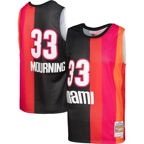 Maillot Swingman Divisé Mitchell & Ness Alonzo Mourning Pour Hommes, Noir/Rouge, Miami Heat Hardwood Classics 2005/06