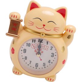 ERSHI-Horloge Chat Porte-Bonheur, Design Mignon en Forme de Chat de Dessin animé, Grand écran, Réveil Chat Porte-Bonheur pour la M[5