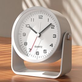 ERSHI-® Petit réveil analogique de 8,9 cm, fonctionne à piles, jolie horloge de table avec lumière, angle réglable pour voyage, ch[4