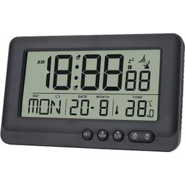 ERSHI-Réveil numérique radio-piloté : 144 x 86 x 30 mm - Réveil numérique avec batterie - Réveil de voyage avec fonction snooze - [5