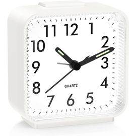 ERSHI-Réveil Matin Analogique Silencieux sans Tic-Tac, Réveil à Pile avec Lumière et Répétition, Reveil Voyage Compact pour Adulte[4