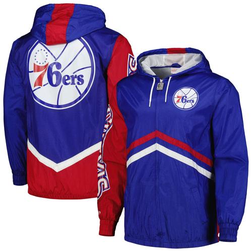 Veste Coupe-Vent Entièrement Zippée Mitchell & Ness Royal Philadelphia 76ers Undeniable Pour Hommes