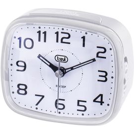 ERSHI-SL 3054 Horloge à Quartz avec réveil Grand Cadre, Touche Snooze/Light, Mouvement Silencieux Sweep, Blanc[665]