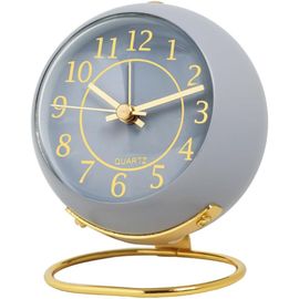 ERSHI-Réveil de Table Analogique, 11.5cm Petite Horloge de Bureau avec Lampe de Nuit Rétro Horloge de Table Réveil Horloge de Chev[7
