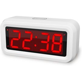 ERSHI-Reveil Numerique, Horloge Numérique LED à Piles, Lumière Continue, 4 Piles Durent Plus d'un an, Réveil Matin Convient Aux En[7