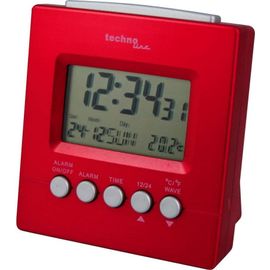 ERSHI-Technoline WT 228 Rot-métallique Réveil de Radio Rouge 7,7 x 4 x 7,8 cm[742]