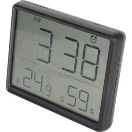 ERSHI-Horloge Numérique, Réveil de Voyage Affichage de Temperature et Humidité Horloge avec Support Magnétique pour Bureau(Noir 7.[8