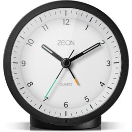ERSHI-Réveil analogique Rond avec Fonction de rétroéclairage et de Rappel d¿Alarme, réveil Silencieux à Pile, en Noir et Blanc, CE[8