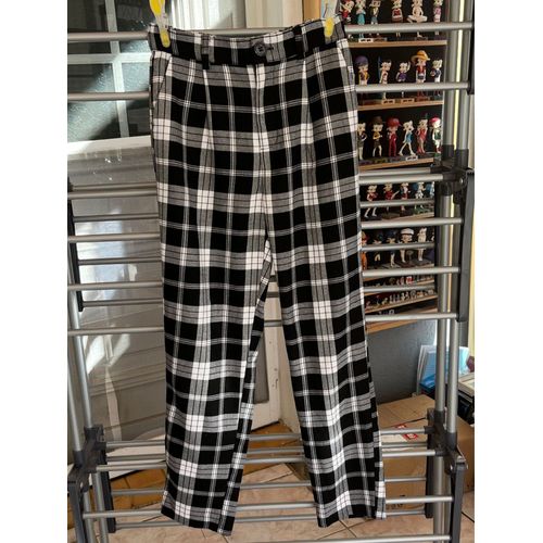 Pantalon À Carreaux Noir Et Blanc Taille 12 Ans - Kiabi