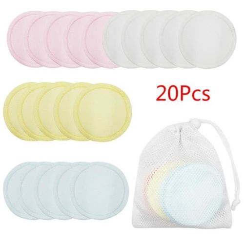 Coton Demaquillant Reutilisable, 20 Pcs Lingette Demaquillante Lavable Coton Tige Reutilisable Avec Sac De Lavage. 