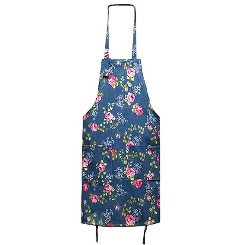 Tablier De Cuisine Pour Femme (Bleu), Tablier Floral Pour La Cuisine, La Cuisson Et Le Jardinage, Tablier De Chef Vintage - Cadeau De Noël Mignon Pour Maman, Femme Et Grand - Mère