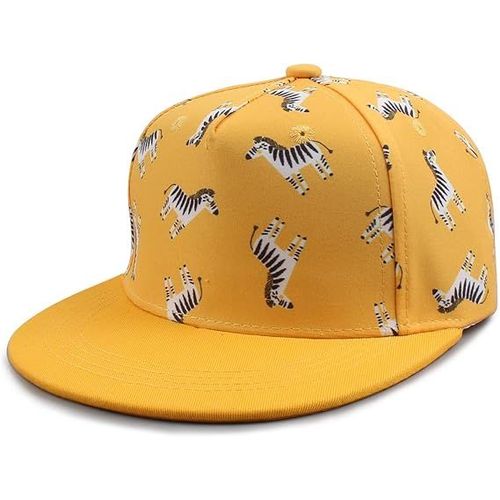 Casquette De Baseball Bébé Mignon (Zèbre Jaune Pour 1 - 2 Ans), Chapeau D'été Enfant Brodé Plat Chapeau De Soleil Garçon Fille