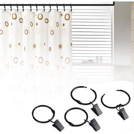 QAHA 30 Pièces Anneaux De Rideau Avec Pince, Antirouille Anneaux