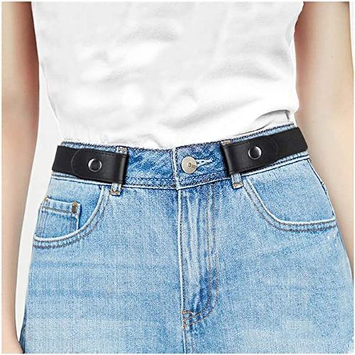 Ceinture Élastique Femme Paresseux (Noir), Ceinture Sans Boucle 100 Cm, Ceinture Magique Hakata Jeans Pour Homme - Élasticité Réglable