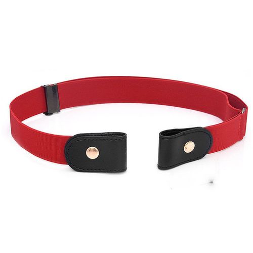 Ceinture Élastique Pour Femmes Paresseuses (Rouge), Ceinture Sans Boucle 100 Cm, Ceinture Magique Hakata Pour Jeans Pour Hommes - Élasticité Réglable