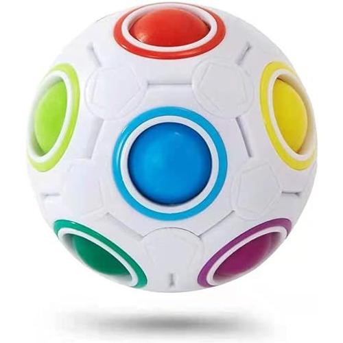 Rainbow Ball Décompression Toupie (Blanc), Puzzle Game Fun Décompression Magic Ball Brain Teaser Ball