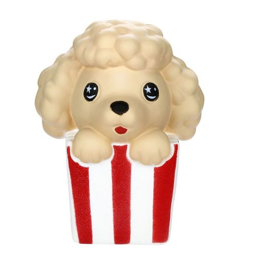 Chien Pop-Corn Jouet Anti-Stress (Environ 12 Cm De Haut), Jouet À Presser À Montée Lente Et À Décompression, Nouveauté Kawaii Halloween Et Gadgets De Jeux De Fête De Noël, Adaptés Aux Enfants Et Aux A