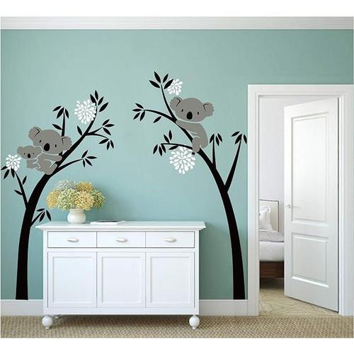 Koala Tree Wall Sticker (Blanc) DIY Animal Wall Sticker, Kids Room Baby Nursery, Living Room Wall Decor