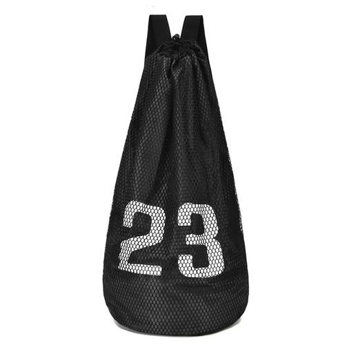 Sac À Dos De Basket-Ball (Noir, Peut Contenir Deux Ballons) Avec Cordon De Serrage, Pochette Pour Ballon, Bretelles Réglables Pour Le Basket-Ball, Le Football, Le Volley-Ball, Le Sport, L'entraînement