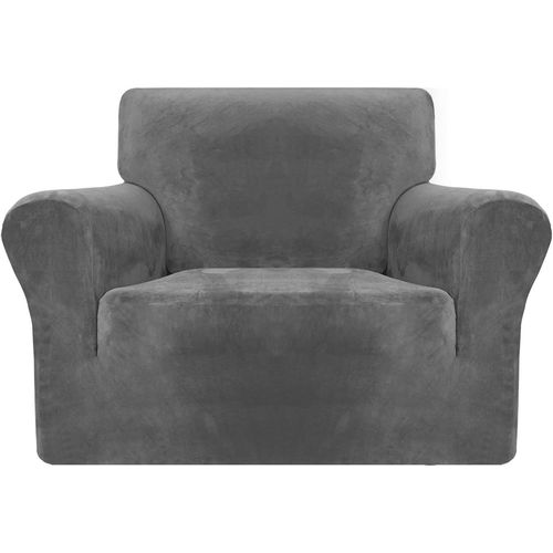 Housse De Canapé En Polaire Épaisse (1 Places, Gris) Housse De Canapé 3 Places Super Extensible Housse De Canapé Pour Chien Et Chat 1 Pièce, Protection Élastique Pour Meubles Housse De Canapé En Peluc
