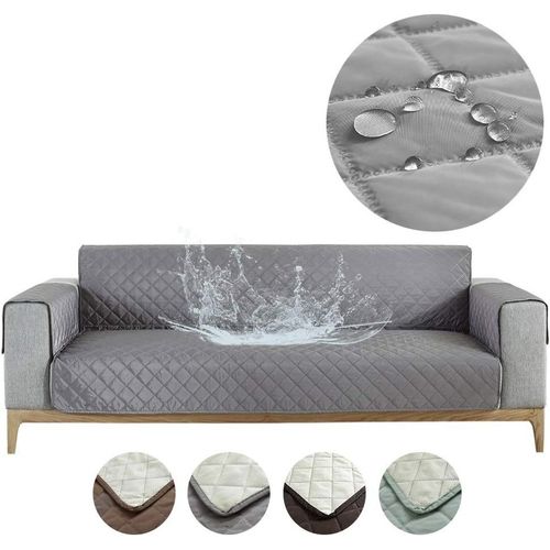 Housse De Canapé En Une Pièce Imperméable Et Antidérapante Pour Animaux (Gris, 2 Places) Housse De Canapé Avec Accoudoirs