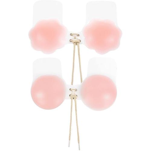 2 Implants Mammaires En Silicone Pour Femmes Lift Mammaire (Pétale + Rond) - Patch Mammaire Invisible Avec Cordon De Serrage