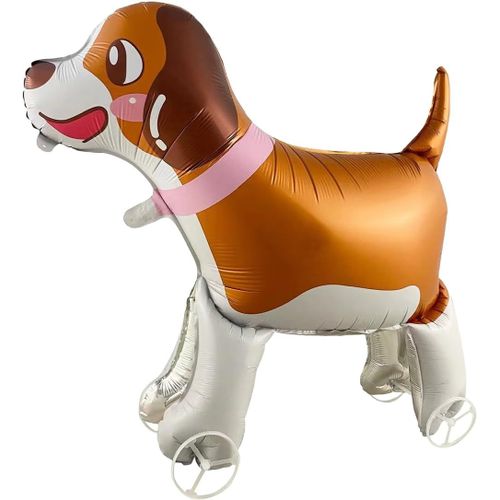 Ershi-Ballon En Aluminium Chien 3d Avec Roues, Géant Ballon Animaux Debout, Chien Décorations De Fête D'anniversaire, Cadeau Pour [8