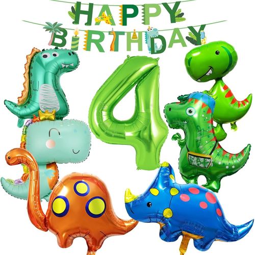 ERSHI-12 Pièces Decoration Anniversaire Dinosaure Ballon Dinausore en Aluminium Jungle Animaux Pour Fête de Dinosaures Garçon Fill[9