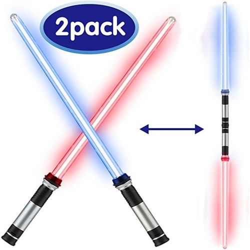 2 Piece Led Lightsaber Set, Light And Sound 2 In 1 Luminous Lightsaber Telescopic Laser Sword Toy Lightsaber, Suitable For Party Gifts, Cosplay Toys