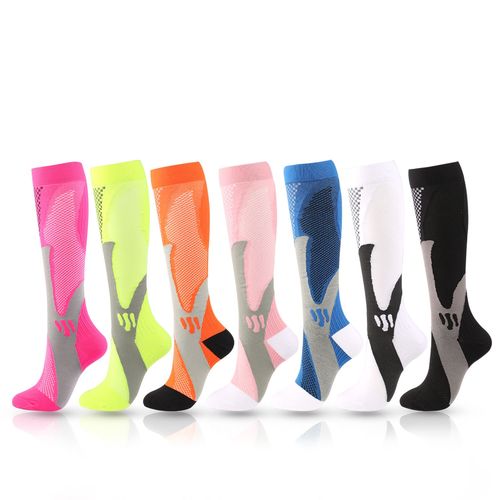 7 Paires De Chaussettes De Compression Pour Hommes Et Femmes (M/L) - Pour Le Jogging, Le Sport, La Course, L'avion, La Randonnée, Les Voyages, Le Cyclisme