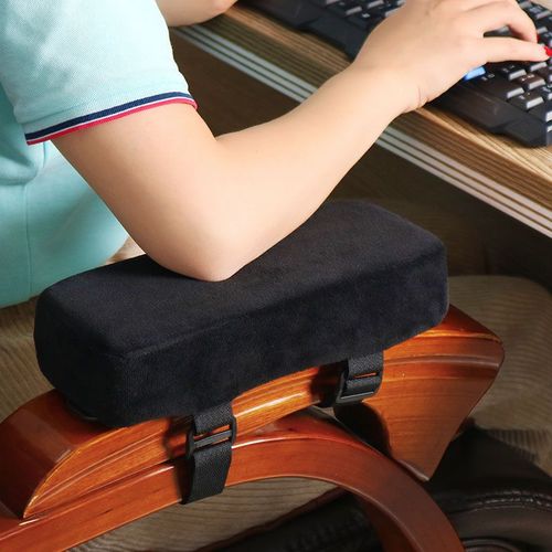 (Noir) 5cm Extra Thick Car Chair Armrest Pad Elbow Pillow Stress Relief Office Chair Gaming Chair Armrest Memory Foam Pad