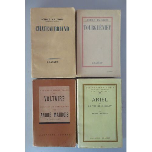 Lot De 4 Livres " Biographies ( Anciens Tirages ) " / André Maurois / Diverses Éditions