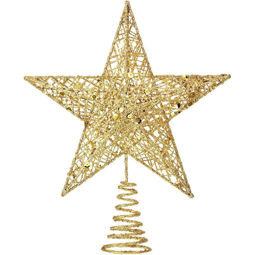 Cime D'arbre De Noël Étoile De Bethléem à Paillettes - Déco Scintillante Or Rose Pour Sapin - 10