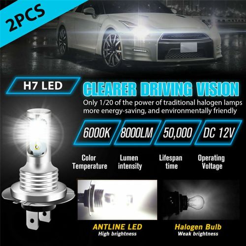 6x H7 Phare Led 6000k Super Blanc 110w 8000lm Kit Phare Antibrouillard Kit Ampoules Feux De Croisement