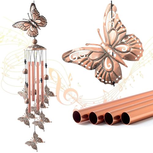 1 pièce Carillons éoliens de Jardin,Carillon à Vent,Papillon carillons,Wind Chime,Carillons de avec Crochet en S, Wind Chimes Suspendues Décorer pour Patio, Jardin, Jardin ou Porche