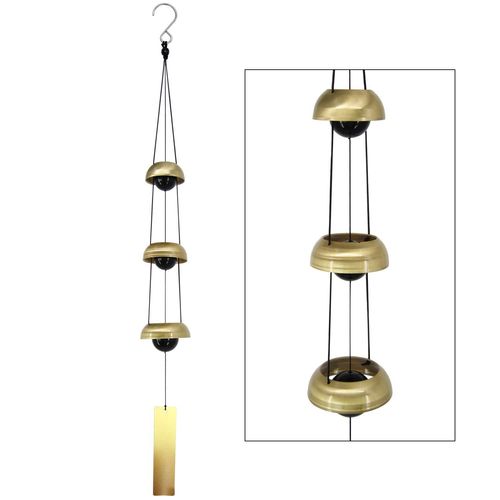 1 pièce Pendentif carillon éolien à trois cloches de style japonais Carillon éolien de bénédiction